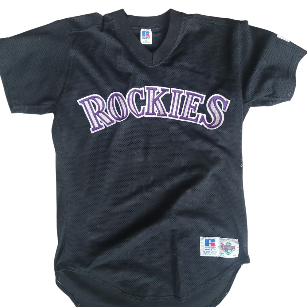 Russell Athletic Black Rockies Unisex Jersey with Purple Lettering